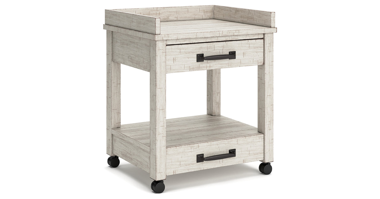 Carynhurst Whitewash Printer Stand from Ashley - Luna Furniture