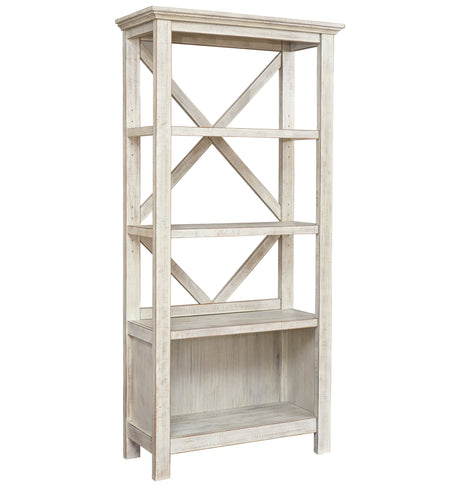 Carynhurst Home Office Desk and Storage in Whitewash from Ashley - Luna Furniture
