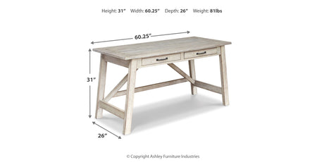 Carynhurst Whitewash 60" Home Office Desk from Ashley - Luna Furniture