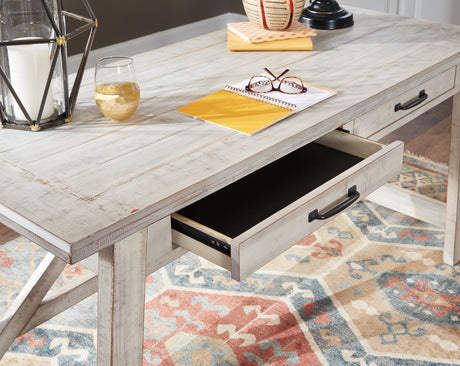Carynhurst Whitewash 60" Home Office Desk from Ashley - Luna Furniture