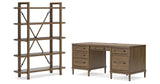 Roanhowe Home Office Desk and Storage in Brown from Ashley Furniture - Luna Furniture