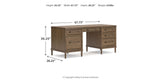 Roanhowe Home Office Desk and Storage in Brown from Ashley Furniture - Luna Furniture