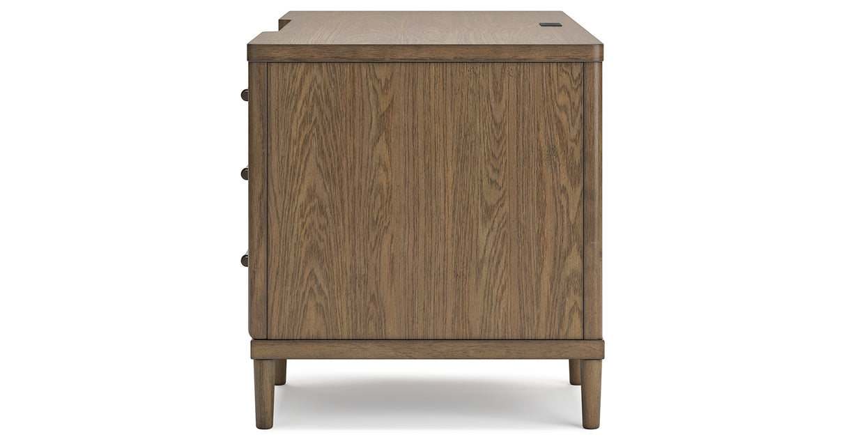 Roanhowe Home Office Desk and Storage in Brown from Ashley Furniture - Luna Furniture