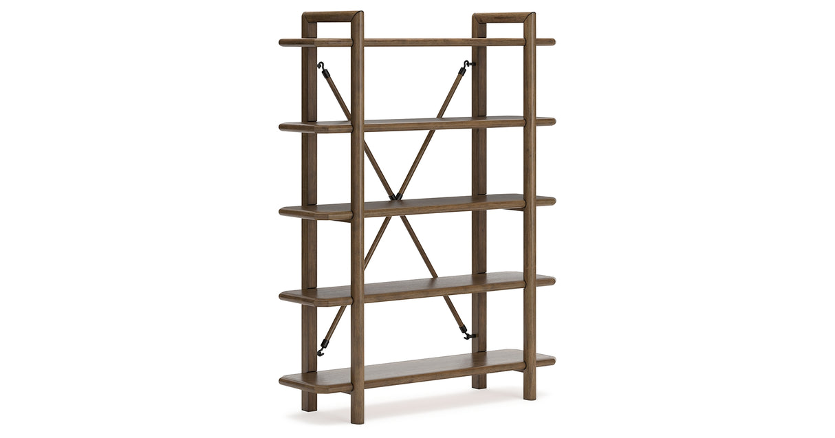 Roanhowe Brown 71" Bookcase from Ashley Furniture - Luna Furniture
