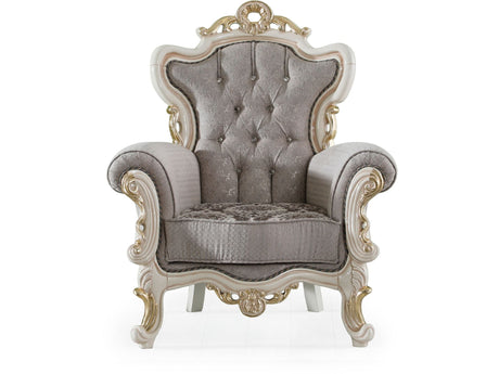 Kelebek Traditional Chair in Vizon from Furnia - Luna Furniture