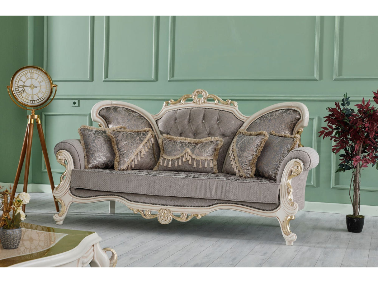 Kelebek Traditional Sofa in Vizon from Furnia - Luna Furniture