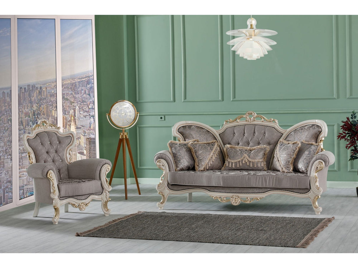 Kelebek 4-pieces (2 Sofa & 2 Chair) Livingroom Set in Vizon from Furnia - Luna Furniture