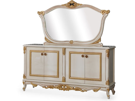 Buse Diningroom Consol With Mirror Cream from Furnia - Luna Furniture