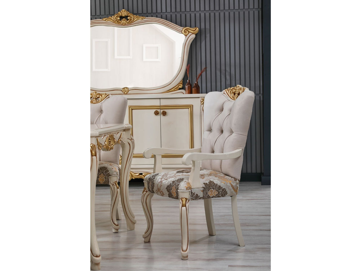 Buse Diningroom Table Cream, Table 82" from Furnia - Luna Furniture