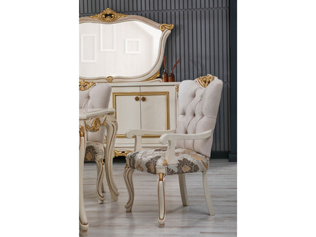 Buse Diningroom Table Cream, Table 82" from Furnia - Luna Furniture