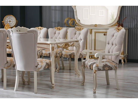 Buse Diningroom Table Cream, Table 82" from Furnia - Luna Furniture