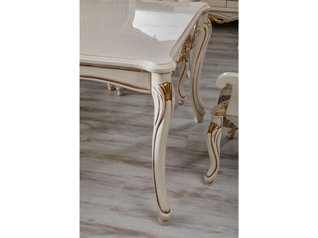 Buse Diningroom Table Cream, Table 104" from Furnia - Luna Furniture