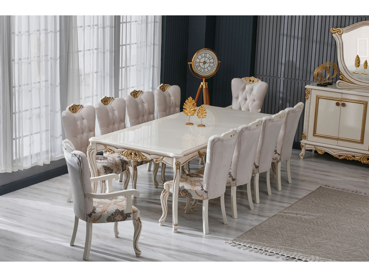 Buse Diningroom Table Cream, Table 87" from Furnia - Luna Furniture