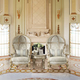 HD-01 Champagne Silver with Golden Hue Highlighting Chair from Homey Design - Luna Furniture