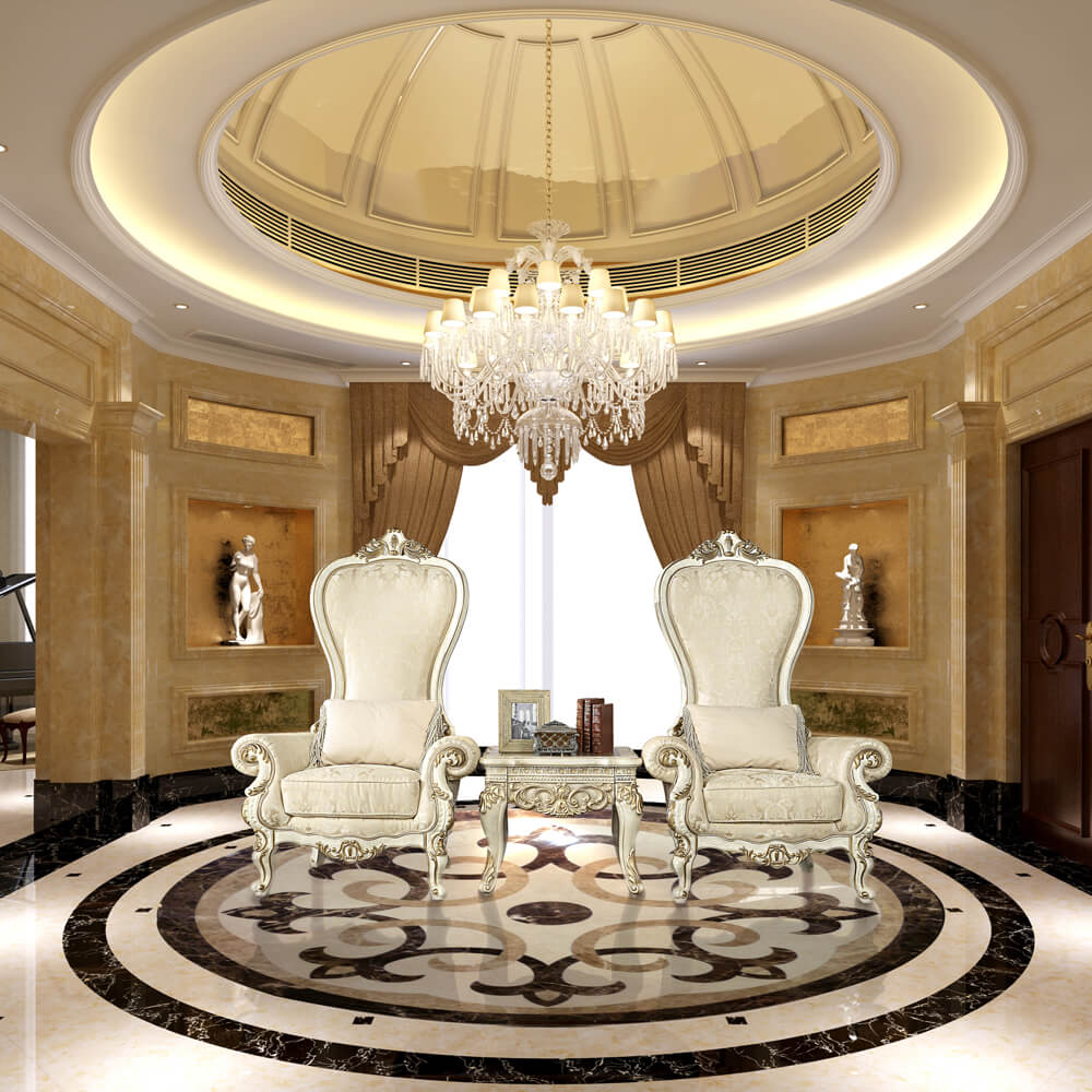 HD-02 Plantation Cove White with Gold Highlighting Chair from Homey Design - Luna Furniture