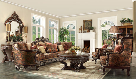 Habsburg Mahogany/Silver Highlight Sectional from Homey Design - Luna Furniture