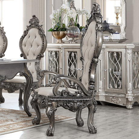 HD-13012-GR Antique Silver Gray Brown 7-Piece Dining Room Set from Homey Design - Luna Furniture