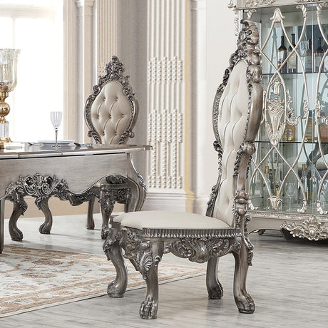 HD-13012-GR Antique Silver Gray Brown Side Chair from Homey Design - Luna Furniture