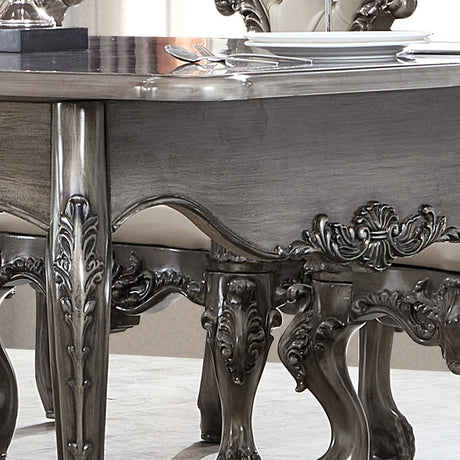 HD-13012-GR Antique Silver Gray Brown 7-Piece Dining Room Set from Homey Design - Luna Furniture