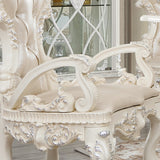 HD-13012-I Antique White/Metallic Silver Highlights Arm Chair from Homey Design - Luna Furniture