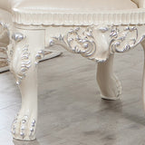 HD-13012-I Antique White/Metallic Silver Highlights Arm Chair from Homey Design - Luna Furniture