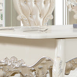 HD-13012-I Antique White/Metallic Silver Highlights Dining Table from Homey Design - Luna Furniture