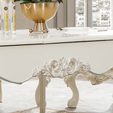 HD-13012-I Antique White/Metallic Silver Highlights Dining Table from Homey Design - Luna Furniture