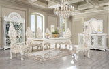 HD-13012-I Antique White/Metallic Silver Highlights 7-Piece Dining Room Set from Homey Design - Luna Furniture
