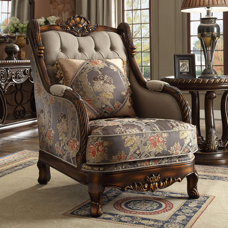 HD-1623 Dark Red Mahogany/Antique Gold Details 3-Piece Living Room Set from Homey Design - Luna Furniture
