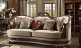 HD-1623 Dark Red Mahogany/Antique Gold Details 3-Piece Living Room Set from Homey Design - Luna Furniture