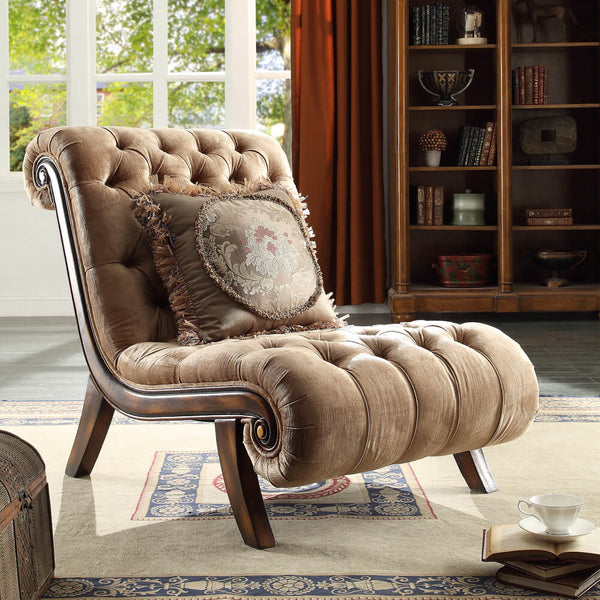 HD-1631 Dark Red Mahogany/Antique Gold Details Chair