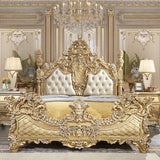 HD-1801 Metallic Antique Gold 4-Piece Bedroom Set from Homey Design - Luna Furniture