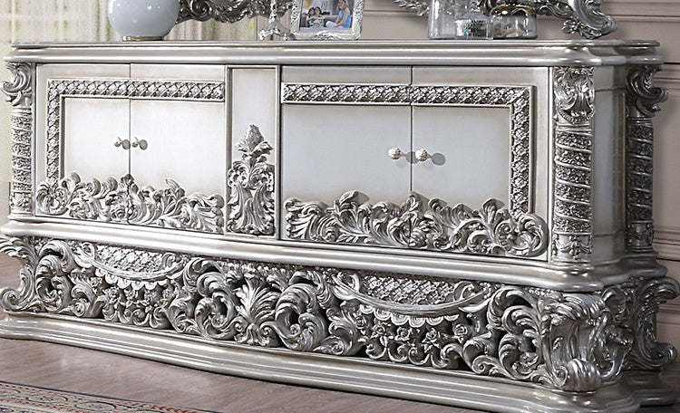 HD-1808 Silver 5-Piece King Bedroom Set from Homey Design - Luna Furniture