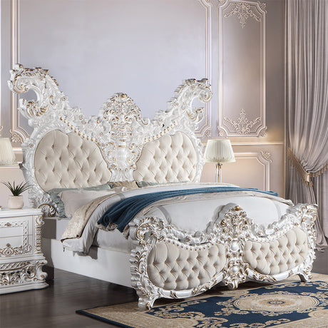HD-1808 4-Piece King Bedroom Set Ivory from Homey Design - Luna Furniture