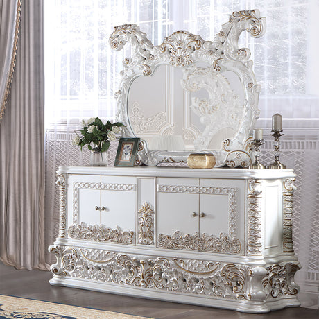 HD-1808 4-Piece King Bedroom Set Ivory from Homey Design - Luna Furniture