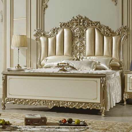 HD-1812 Champagne 4-Piece Bedroom Set from Homey Design - Luna Furniture