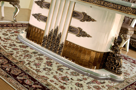HD-1881 Ivory/Bronzed Copper Dining Table from Homey Design - Luna Furniture