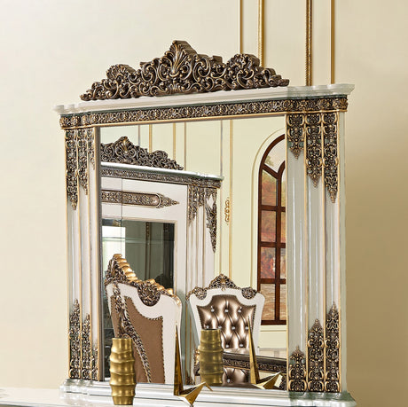 HD-1881 Ivory/Bronzed Copper Mirror from Homey Design - Luna Furniture