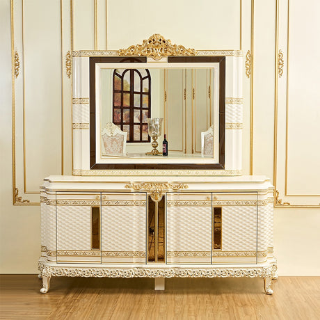 HD-1882 Ivory/Gold Buffet from Homey Design - Luna Furniture