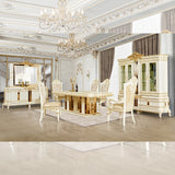 HD-1882 Ivory/Gold Dining Table from Homey Design - Luna Furniture