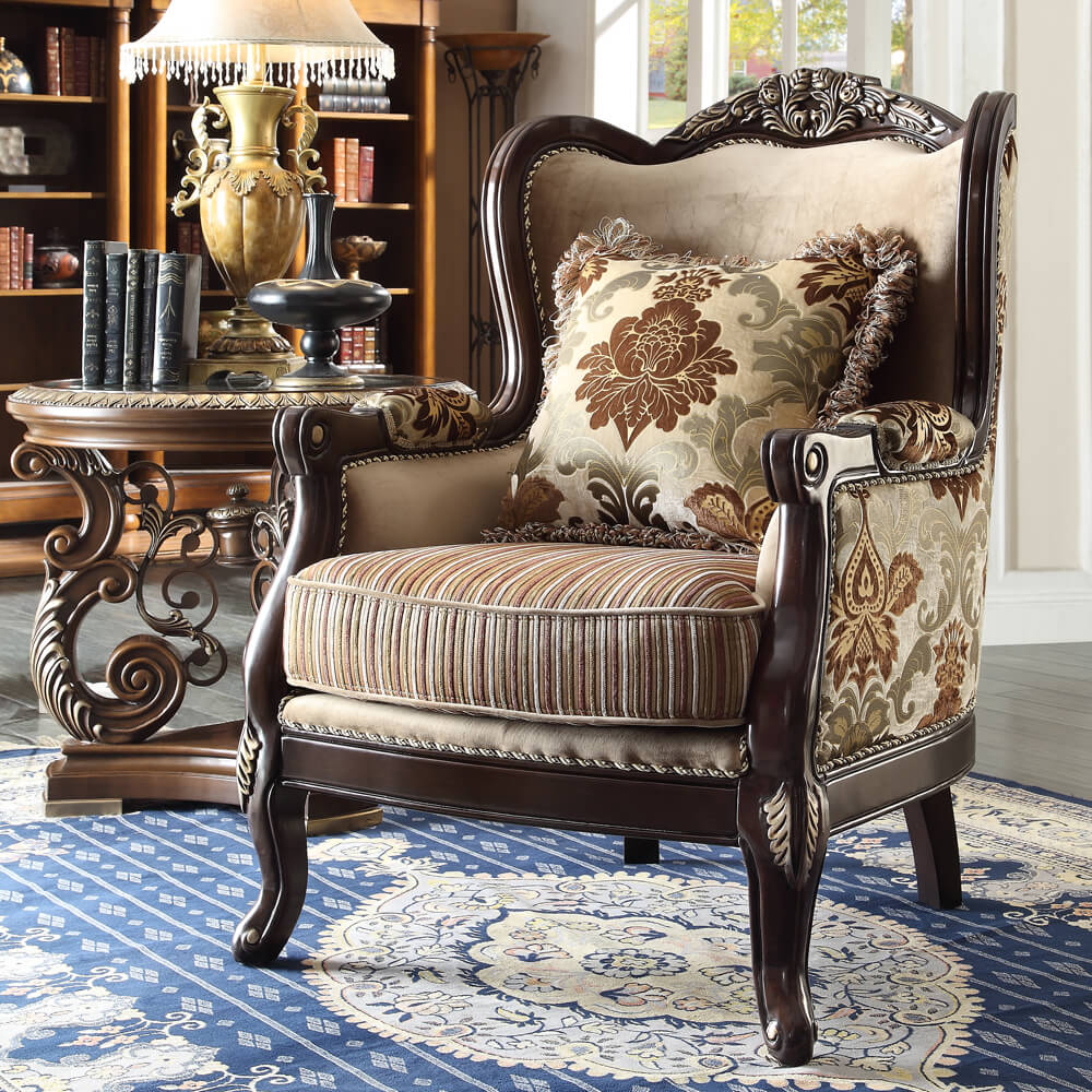 HD-1976 Brown Cherry Chair from Homey Design - Luna Furniture