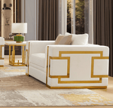 HD-2131 Gold Metallic Chair from Homey Design - Luna Furniture