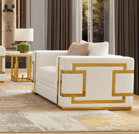 HD-2131 Gold Metallic Chair from Homey Design - Luna Furniture