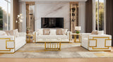 HD-2131 Gold Metallic Loveseat from Homey Design - Luna Furniture