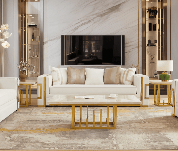 HD-2131 Gold Metallic Sofa