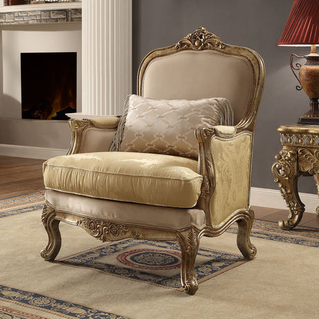 HD-2626 Metallic Bright Gold 3-Piece Living Room Set from Homey Design - Luna Furniture
