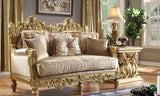 HD-2659 Metallic Bright Gold Loveseat from Homey Design - Luna Furniture