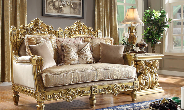 HD-2659 Metallic Bright Gold Loveseat