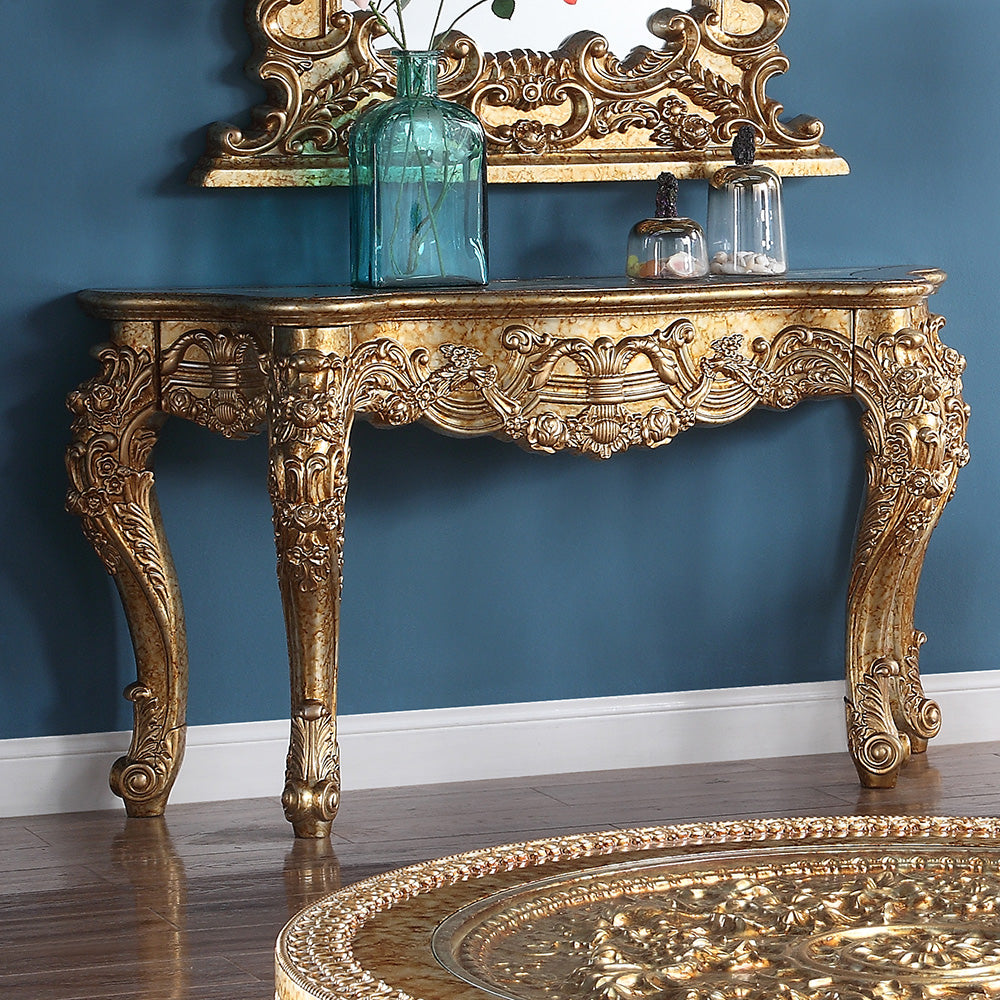 HD-328G Marbled Gold Console Table from Homey Design - Luna Furniture