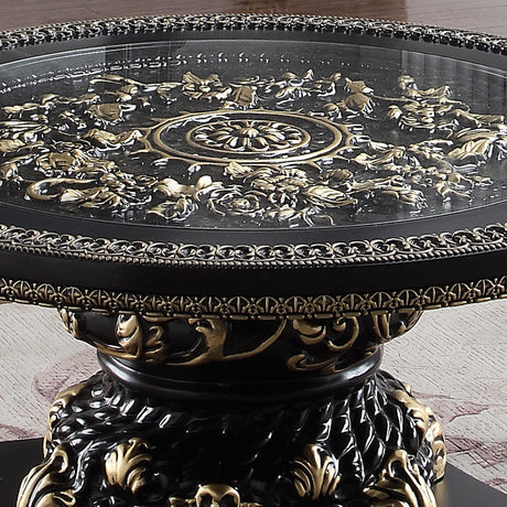 HD-328B Ebony Black/Antique Gold End Table from Homey Design - Luna Furniture